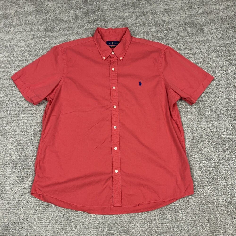 Ralph Lauren Shirt Mens XL Classic Fit Featherweight Twill Button Down Salmon